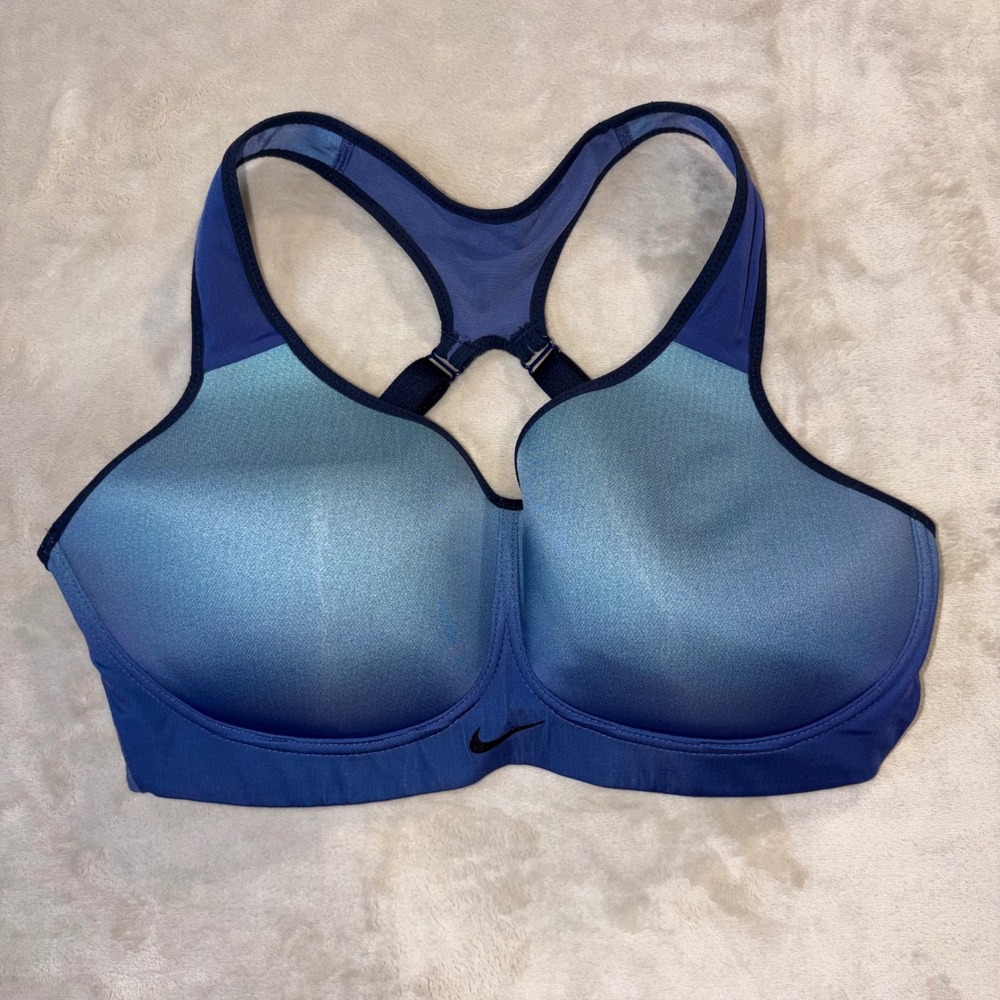 Nike Pro Rival High Support Sports Bra Blue Ombre 32DD 805555-387